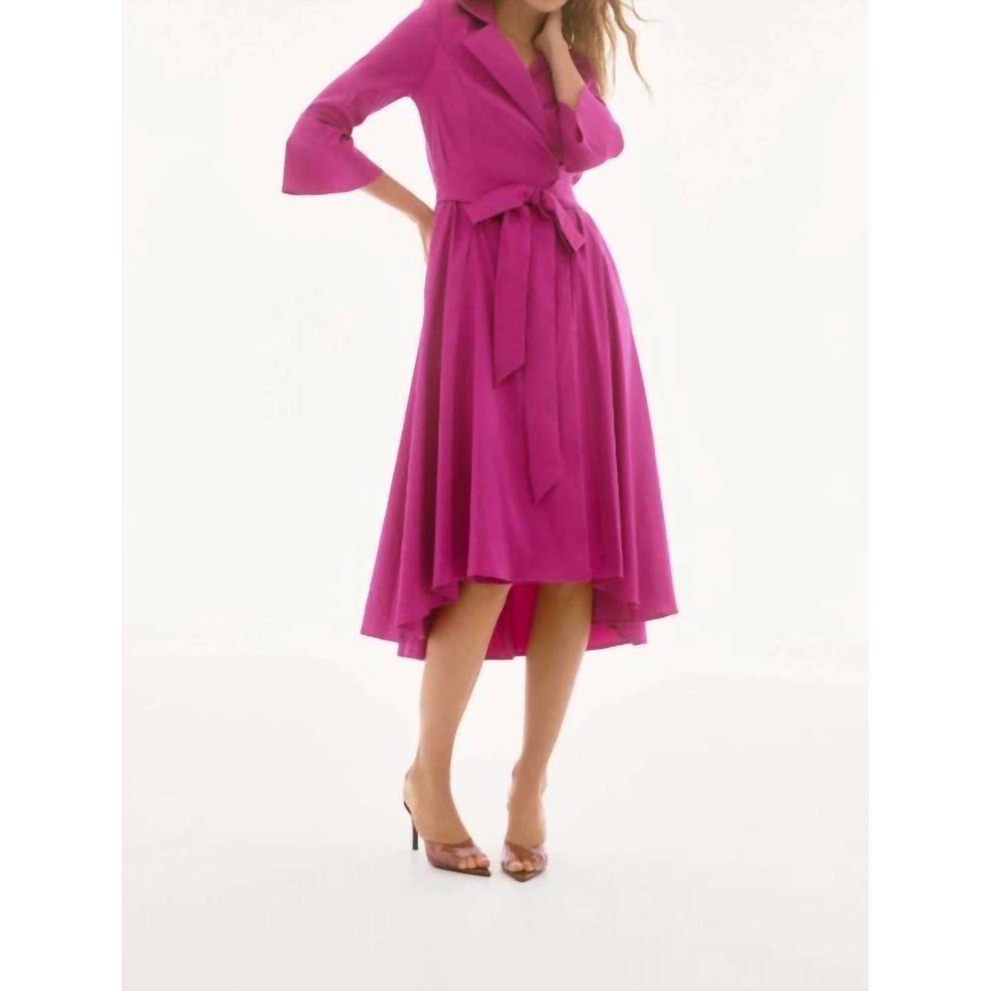 New Joseph Ribkoff Wrap Dress With Bow In Magenta